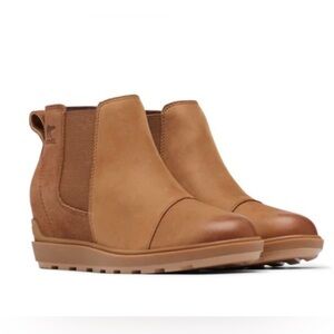 Sorel Evie Leather Ankle Boots In Taffy - Gum Size 9.5 Winter Outdoor Classic